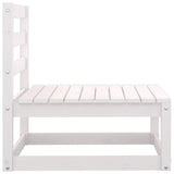 Garden Middle Sofa White Solid Wood Pine