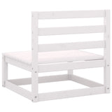 Garden Middle Sofa White Solid Wood Pine