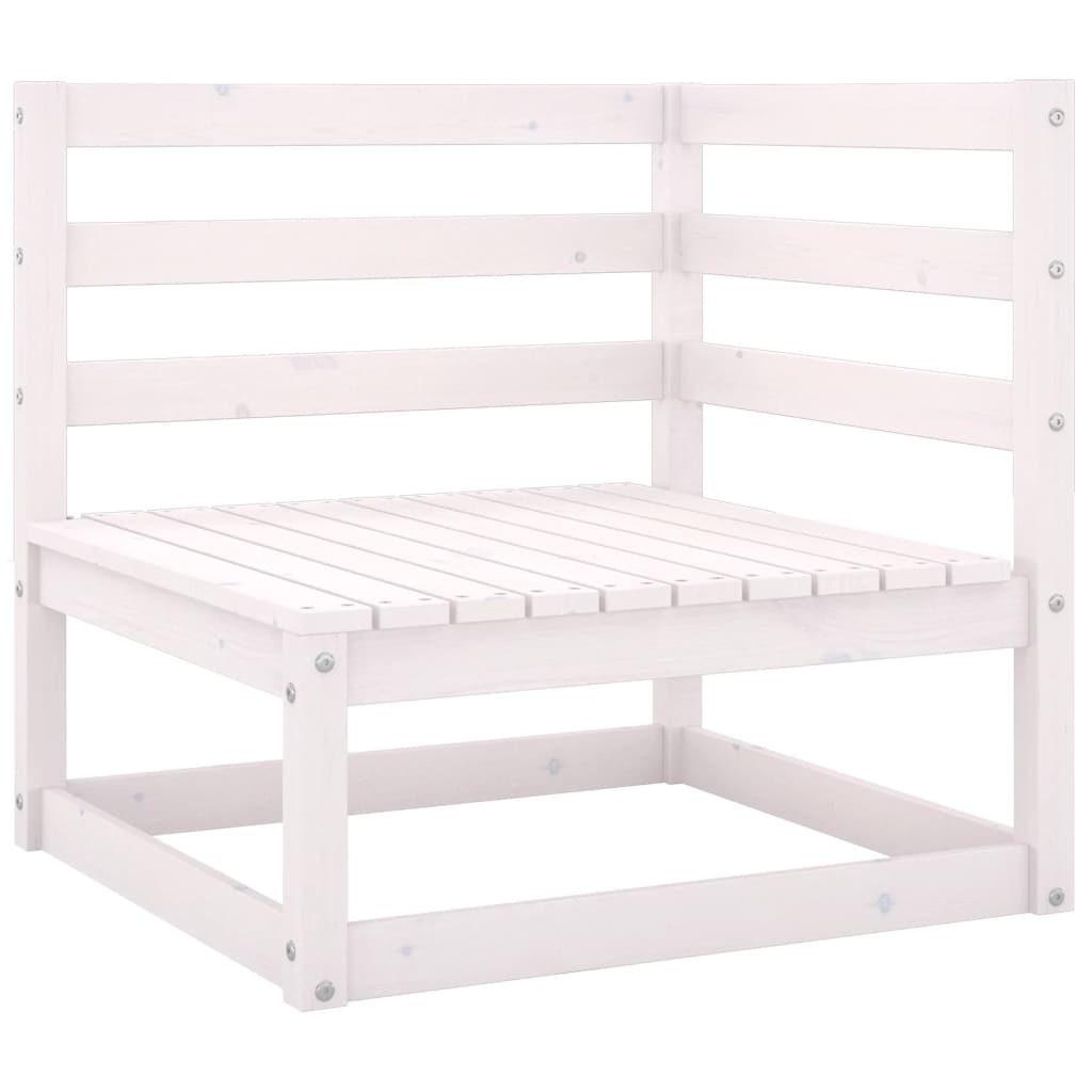 Garden Corner Sofas 2 pcs White Solid Wood Pine