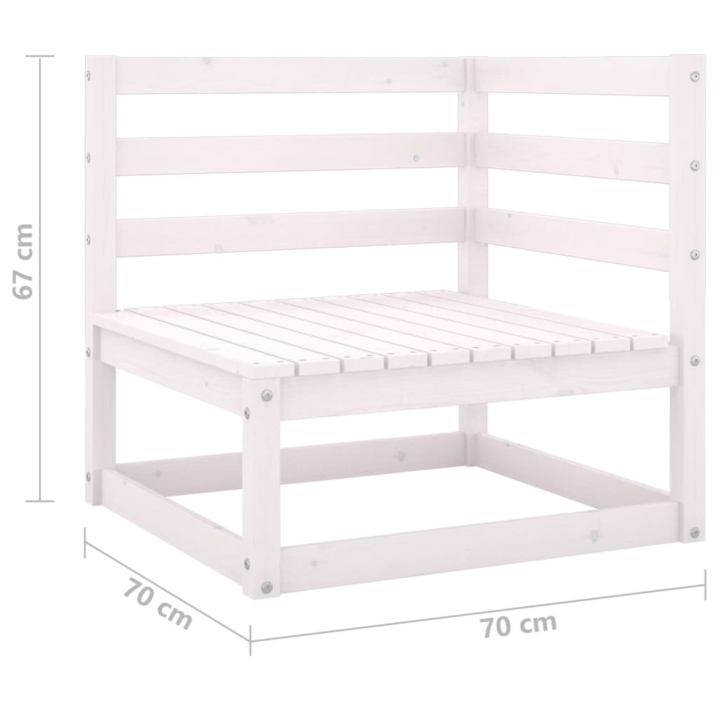 Garden Corner Sofas 2 pcs White Solid Wood Pine