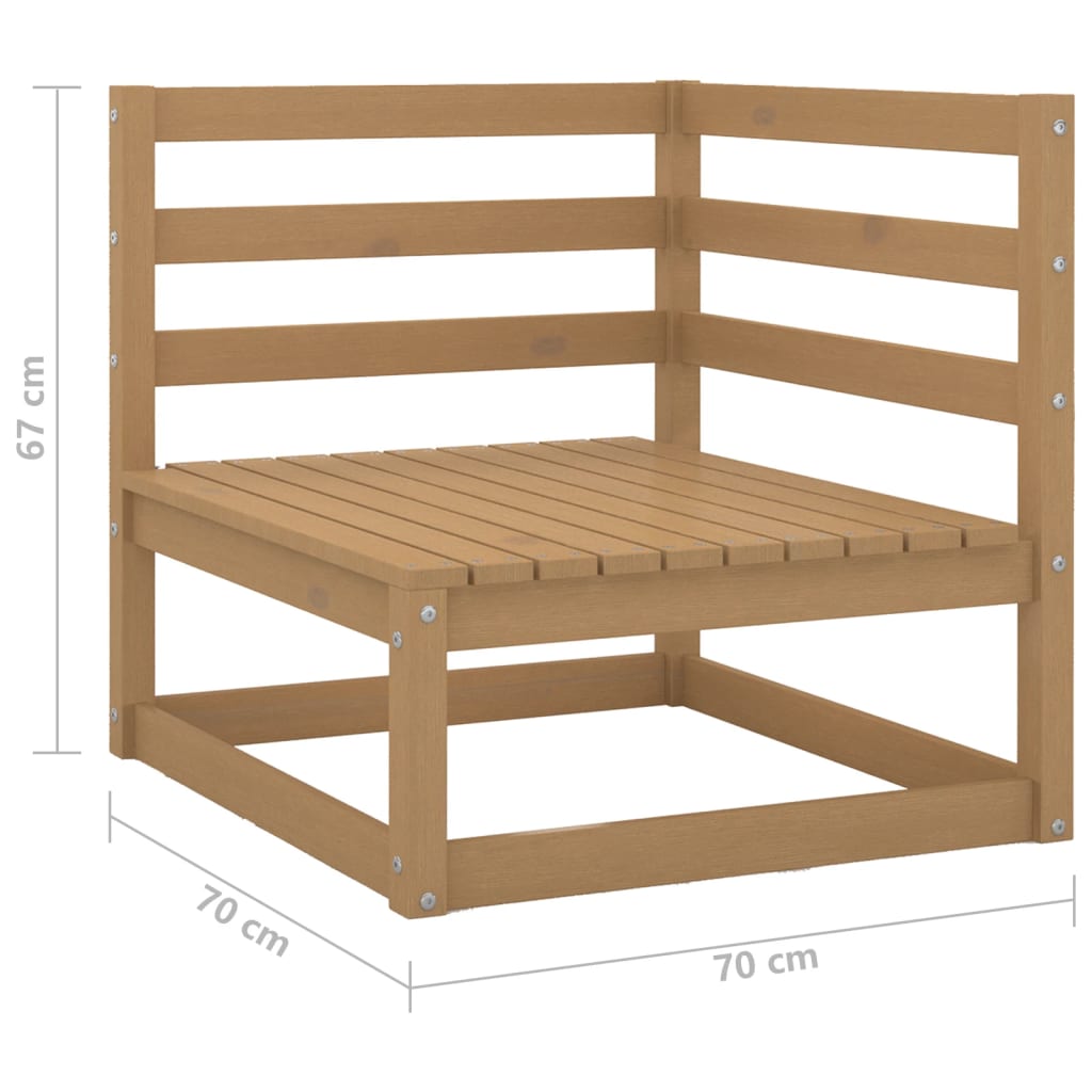 Garden Corner Sofas 2 pcs Honey Brown Solid Wood Pine