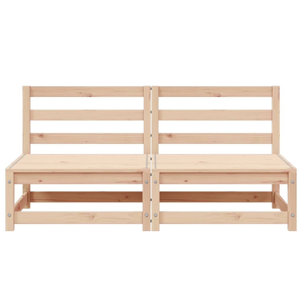 Garden Middle Sofas 2 pcs Solid Wood Pine