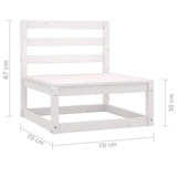 Garden Middle Sofas 2 pcs White Solid Wood Pine