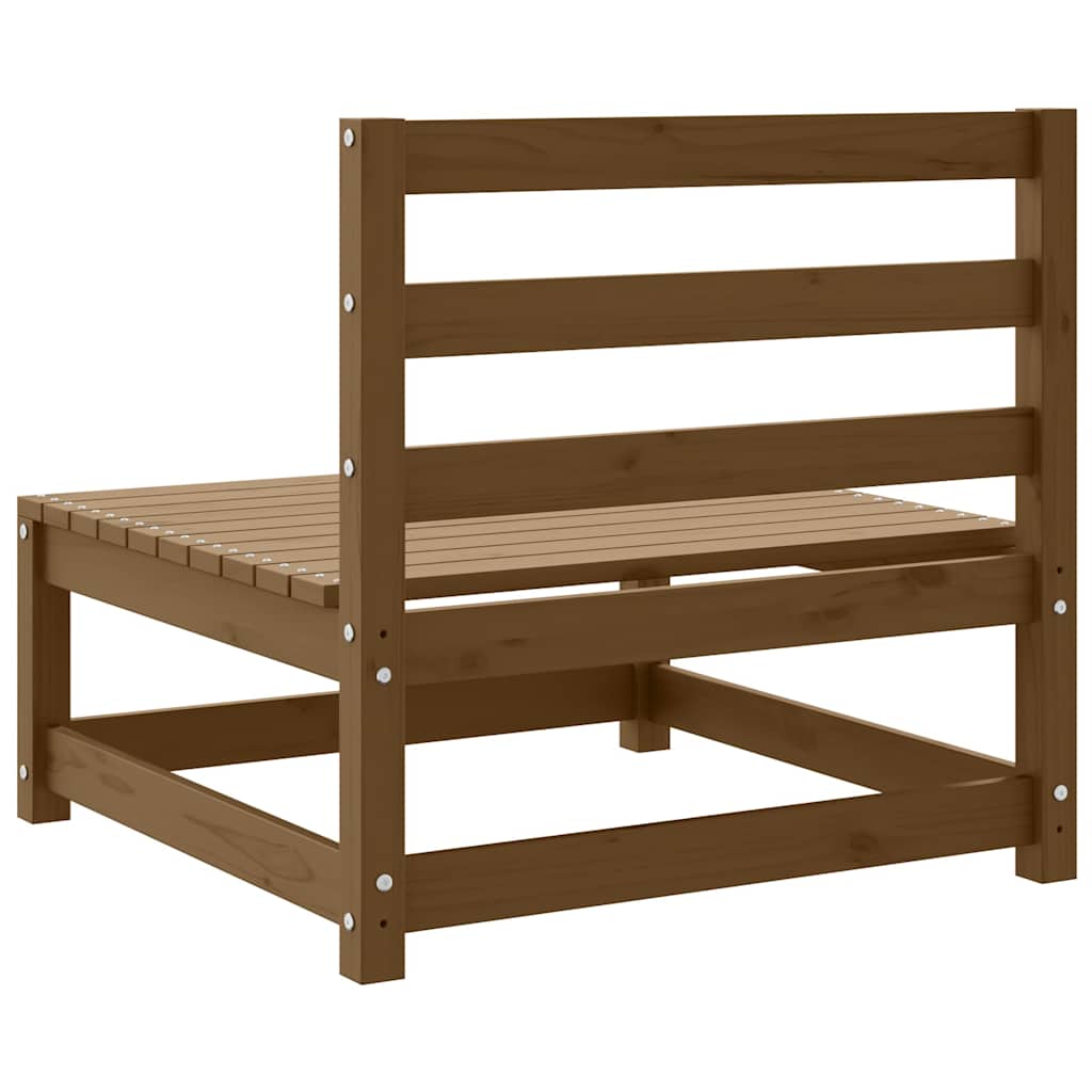 Garden Middle Sofas 2 pcs Honey Brown Solid Wood Pine