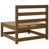 Garden Middle Sofas 2 pcs Honey Brown Solid Wood Pine