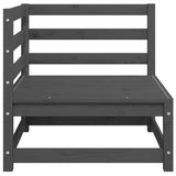 2 Piece Garden Lounge Set Grey Solid Pinewood