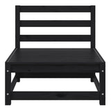 2 Piece Garden Lounge Set Black Solid Pinewood