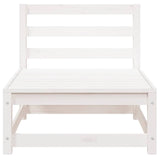 2 Piece Garden Lounge Set White Solid Pinewood
