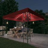 Gazebo with LED String Lights 3x3 m Wine Red