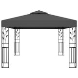 Gazebo with Double Roof&LED String Lights 3x4m Anthracite