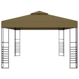 Gazebo with LED String Lights 3x4 m Taupe