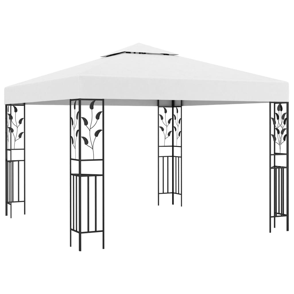 Gazebo with LED String Lights 3x3 m White