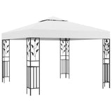 Gazebo with LED String Lights 3x3 m White