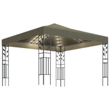 Gazebo with LED String Lights 3x3 m Taupe