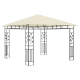 Gazebo with Mosquito Net&LED String Lights 3x3x2.73 m Cream