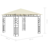 Gazebo with Mosquito Net&LED String Lights 3x3x2.73 m Cream