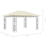 Gazebo with Mosquito Net&LED String Lights 4x3x2.73 m Cream