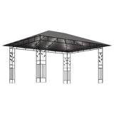 Gazebo with Mosquito Net&LED String Lights 4x3x2.73m Anthracite