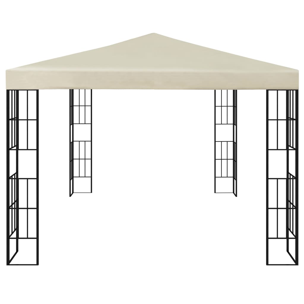 Gazebo with LED String Lights 3x4 m Cream