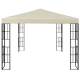 Gazebo with LED String Lights 3x4 m Cream