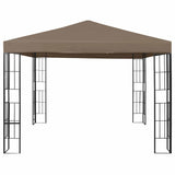 Gazebo with LED String Lights 3x3 m Taupe