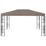 Gazebo with LED String Lights 4x3 m Taupe