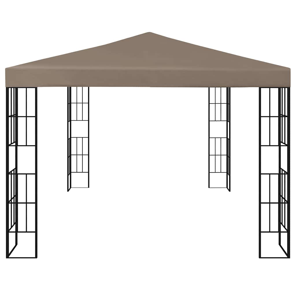 Gazebo with LED String Lights 4x3 m Taupe