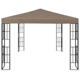 Gazebo with LED String Lights 4x3 m Taupe