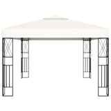 Gazebo with LED String Lights 3x4 m Cream Fabric