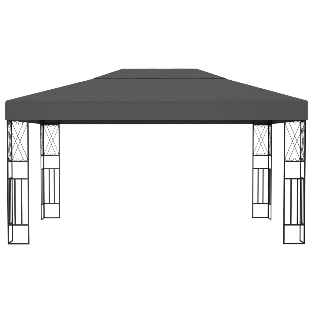 Gazebo with LED String Lights 3x4 m Anthracite Fabric