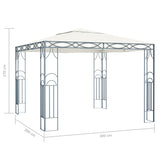 Gazebo with LED String Lights 300x300 cm Cream