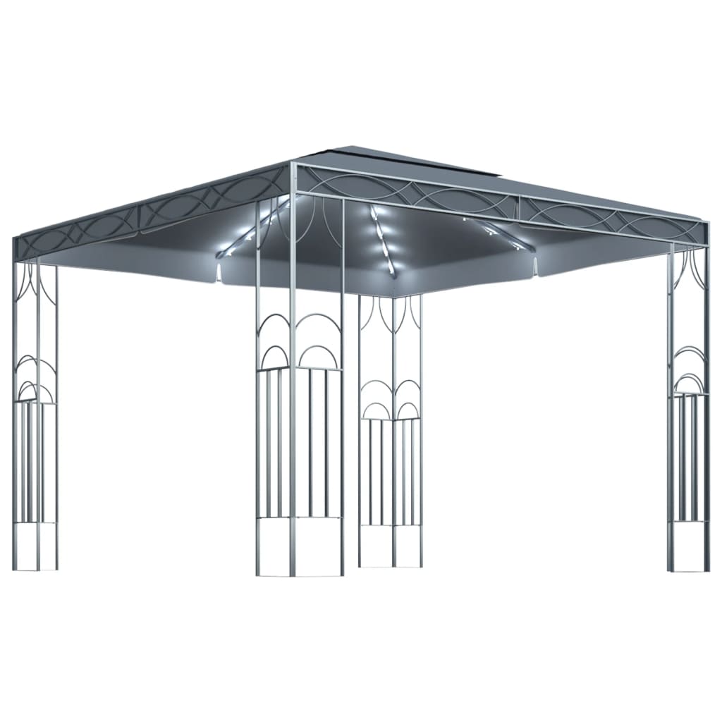 Gazebo with LED String Lights 300x300 cm Anthracite