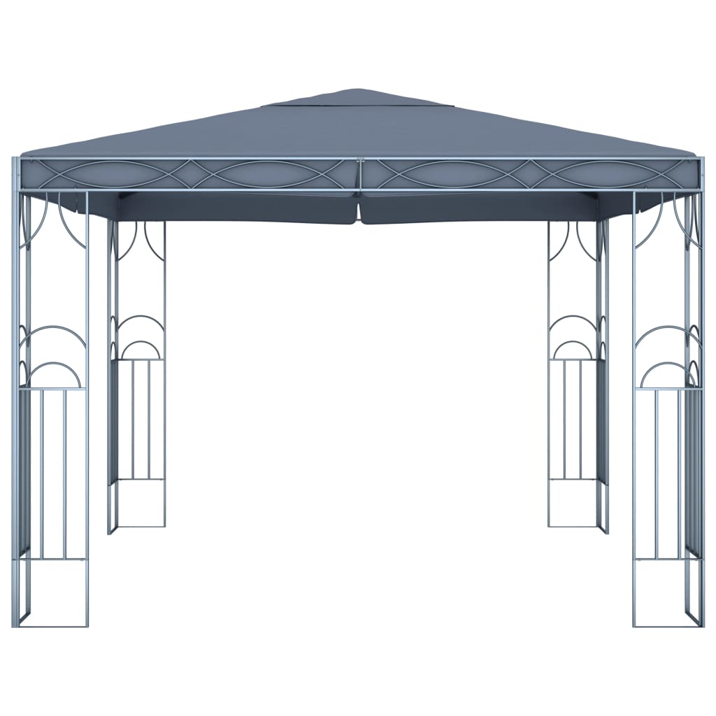 Gazebo with LED String Lights 300x300 cm Anthracite