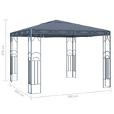 Gazebo with LED String Lights 300x300 cm Anthracite