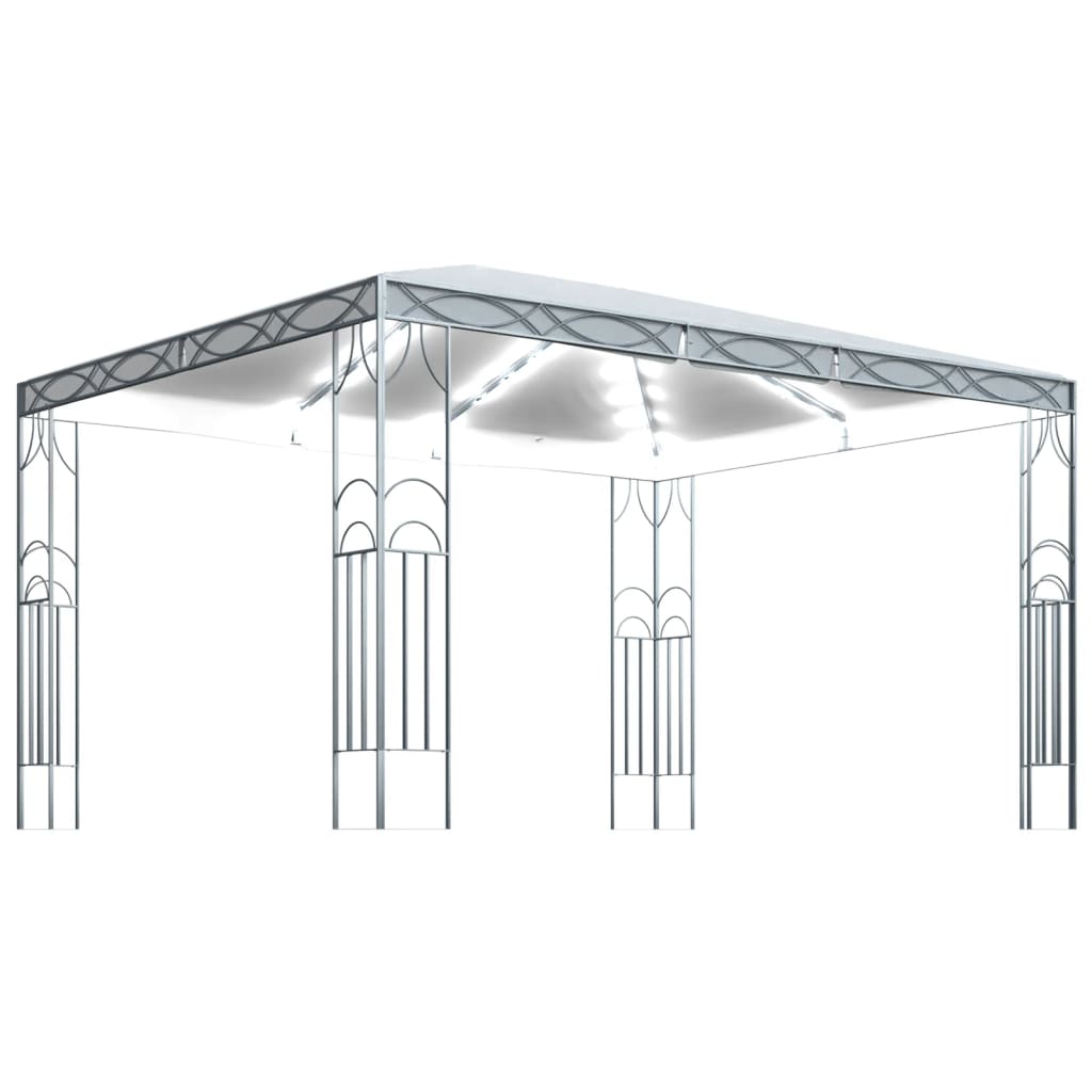 Gazebo with LED String Lights 400x300 cm Cream