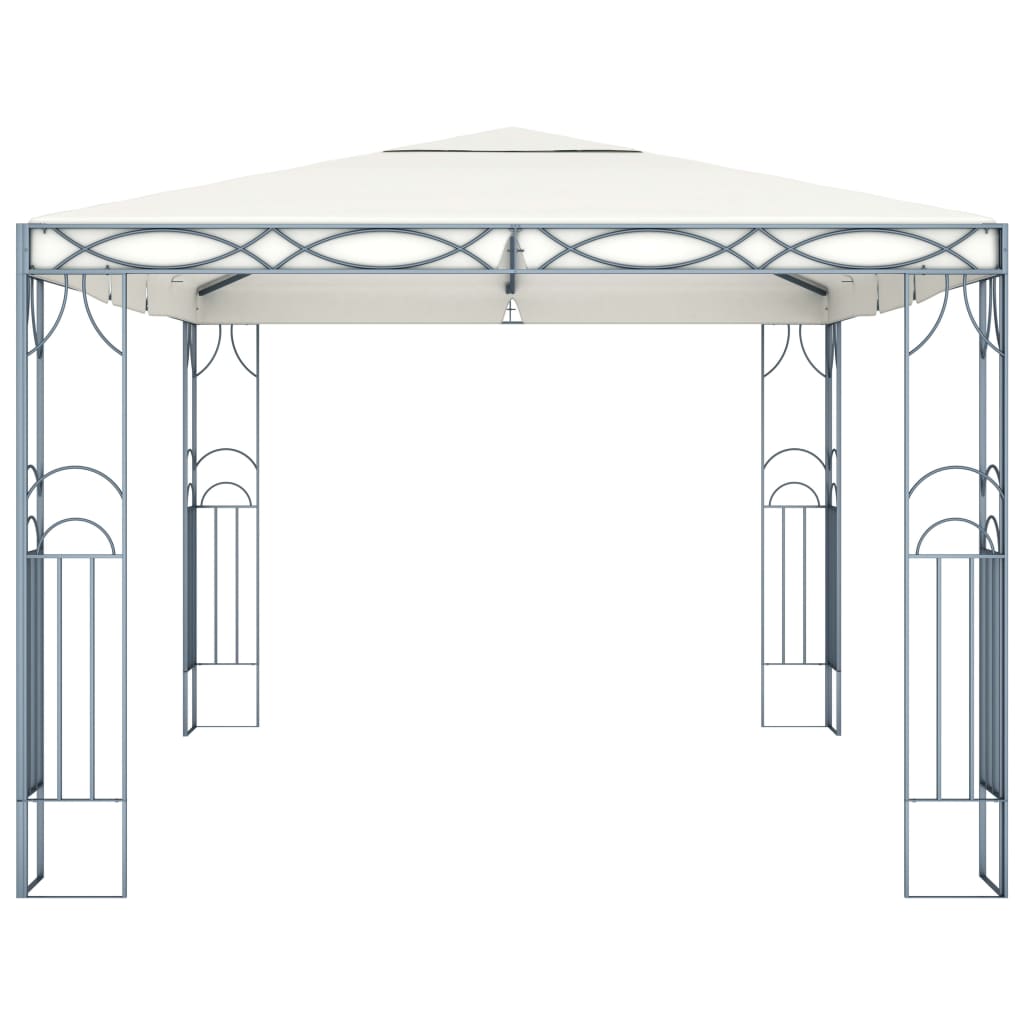 Gazebo with LED String Lights 400x300 cm Cream