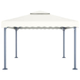 Gazebo with LED String Lights 400x300 cm Cream Aluminium