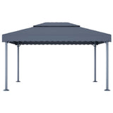 Gazebo with LED String Lights 400x300 cm Anthracite Aluminium