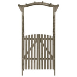 Pergola with Gate 116x40x204 cm Grey Solid Firwood