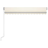 Manual Retractable Awning with LED 300x250 cm Cream