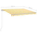 Manual Retractable Awning with LED 300x250 cm Yellow and White