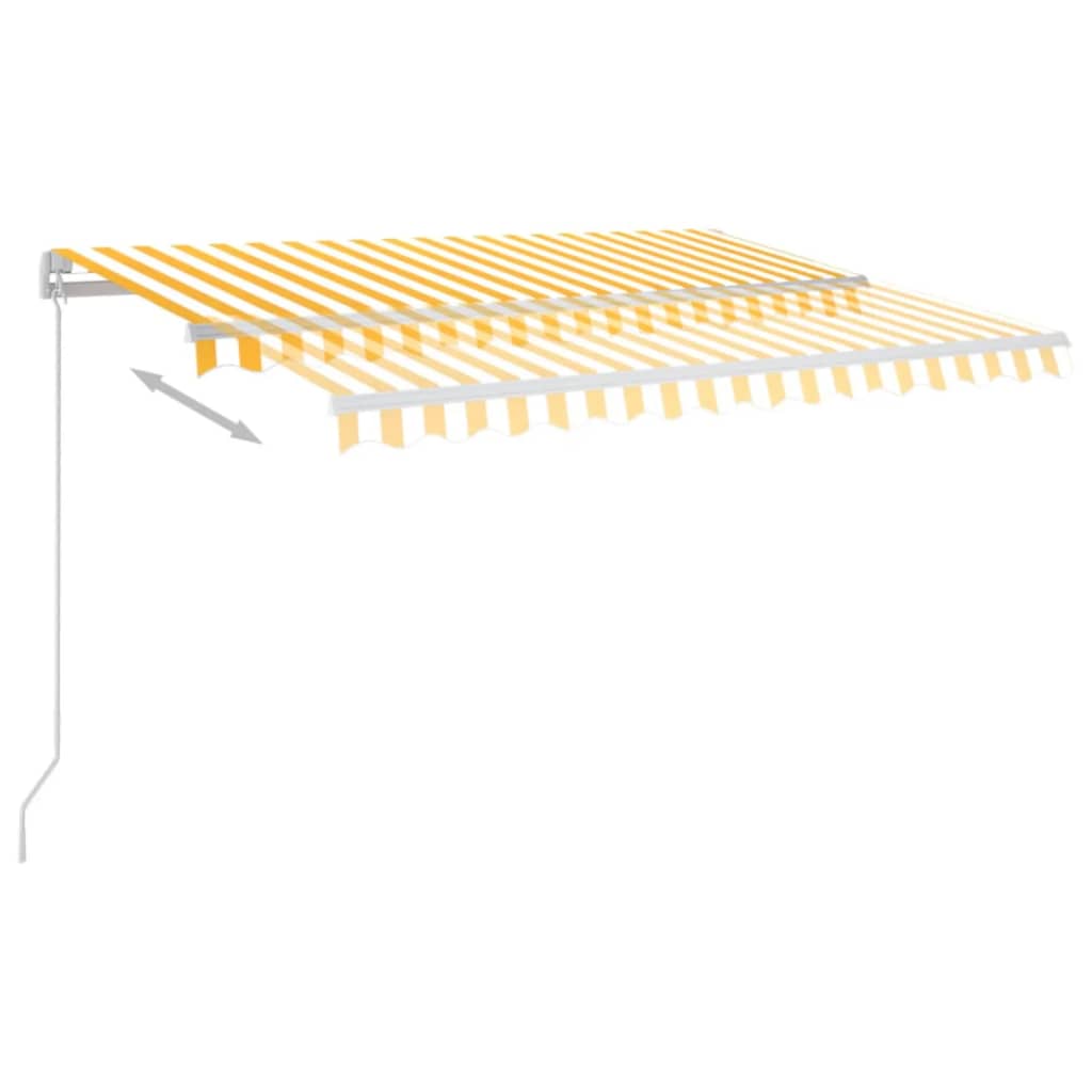 Manual Retractable Awning with LED 350x250 cm Yellow and White