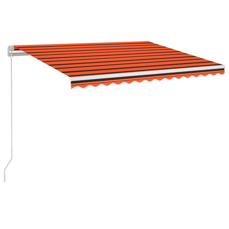 Manual Retractable Awning with LED 350x250 cm Orange and Brown