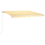 Manual Retractable Awning 450x300 cm Yellow and White