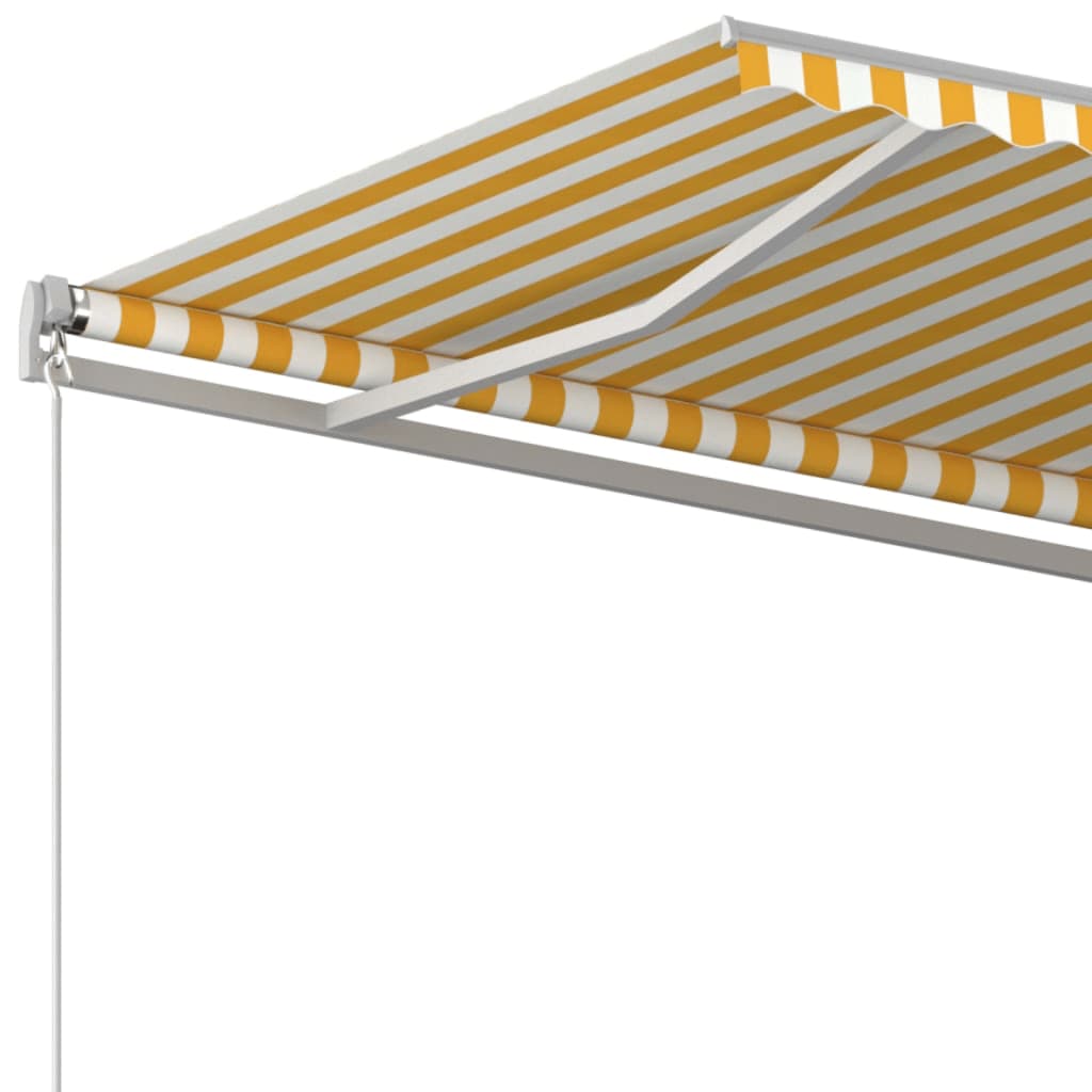 Manual Retractable Awning 500x300 cm Yellow and White
