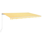 Manual Retractable Awning with LED 500x300 cm Yellow and White