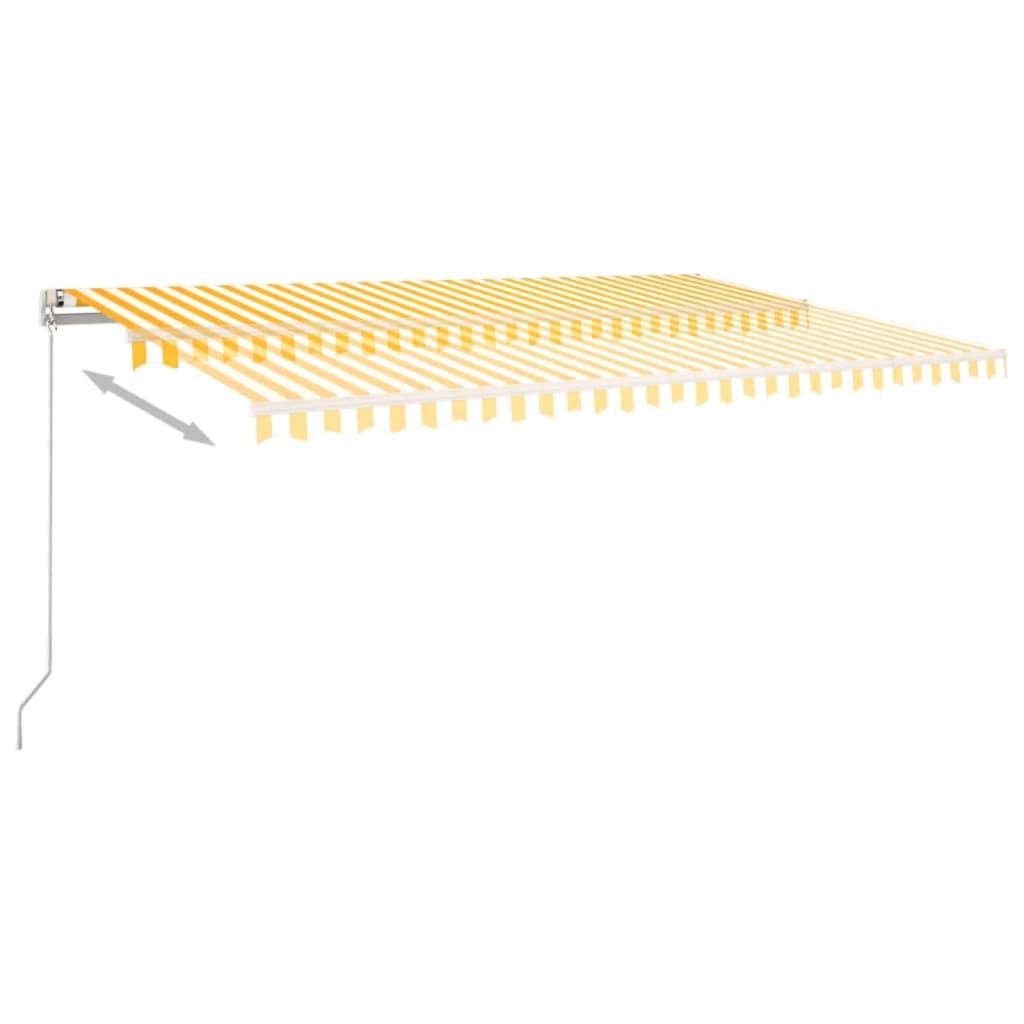 Manual Retractable Awning with LED 500x300 cm Yellow and White