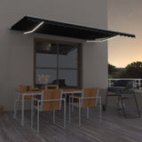 Manual Retractable Awning with LED 500x300 cm Anthracite