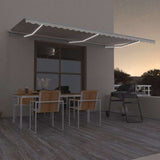 Manual Retractable Awning with LED 600x300 cm Cream