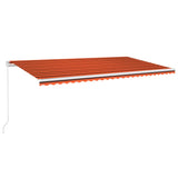 Manual Retractable Awning with LED 600x300 cm Orange and Brown